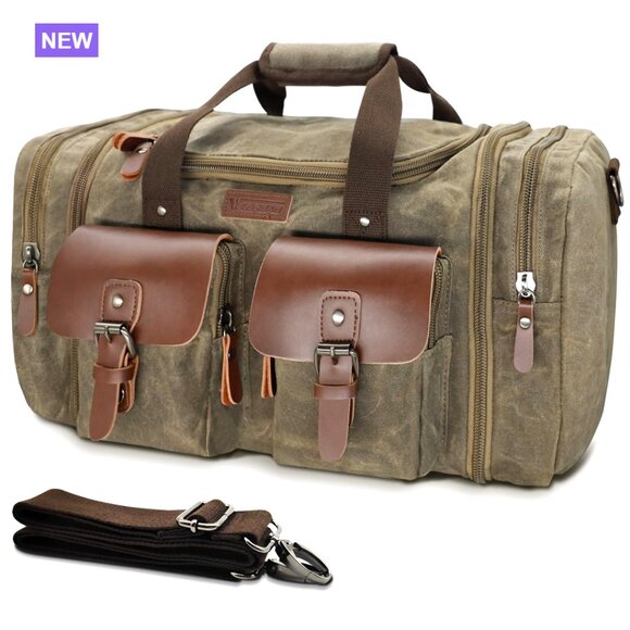 Other - Waxed Canvas Waterproof Travel Duffel Bag 50L Weekender
